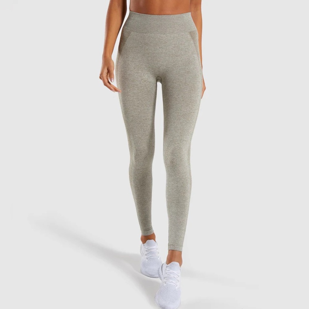 Brand New Gymshark Flex High Waisted Leggings - Khaki Marl/Taupe